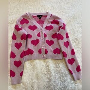 Girls Cropped Heart Sweater